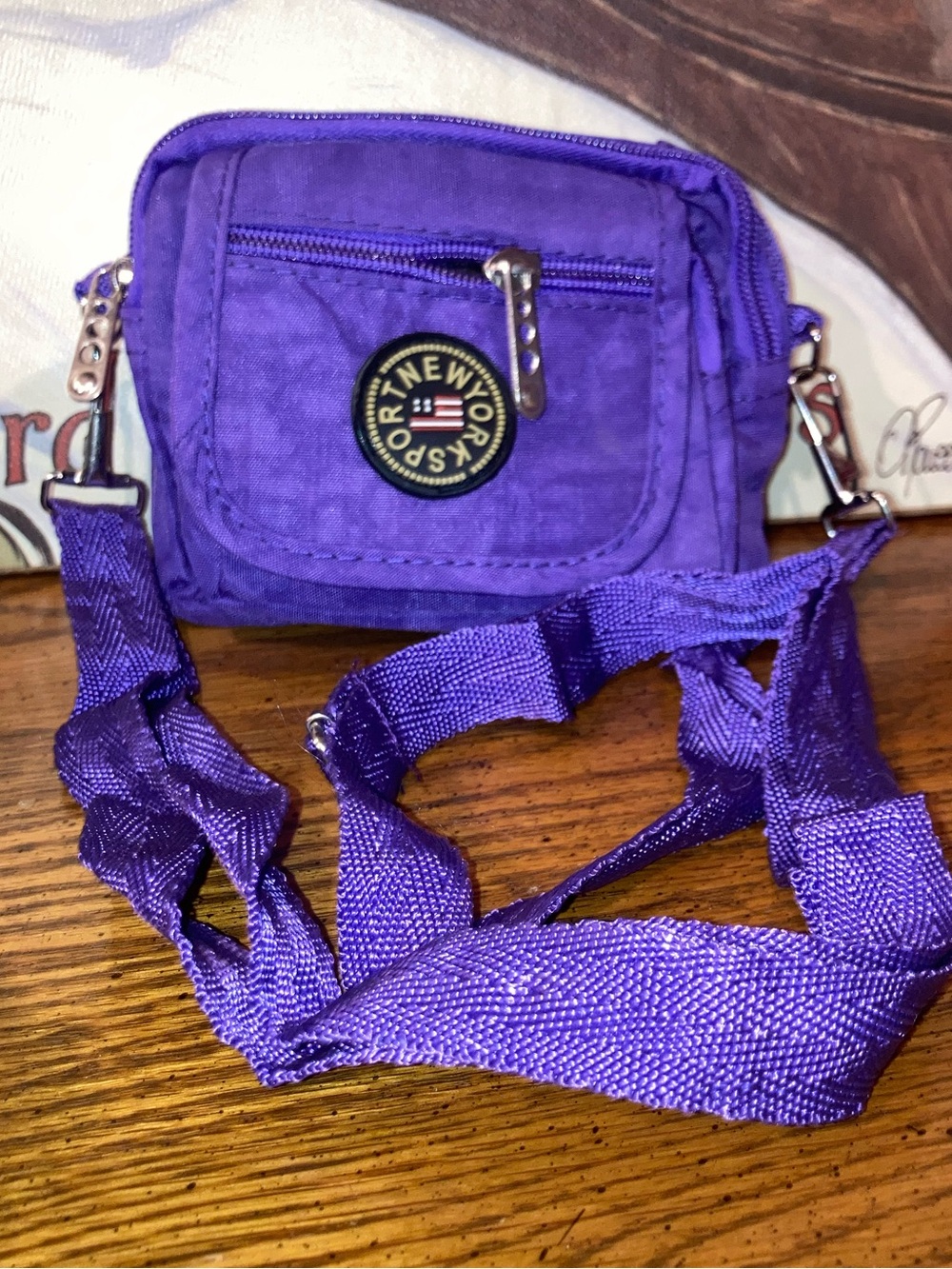New York Sport Mini Nylon Crossbody Bag - Purple NWT